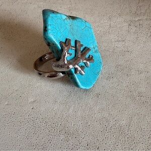 Statement Turquoise Ring — Adjustable